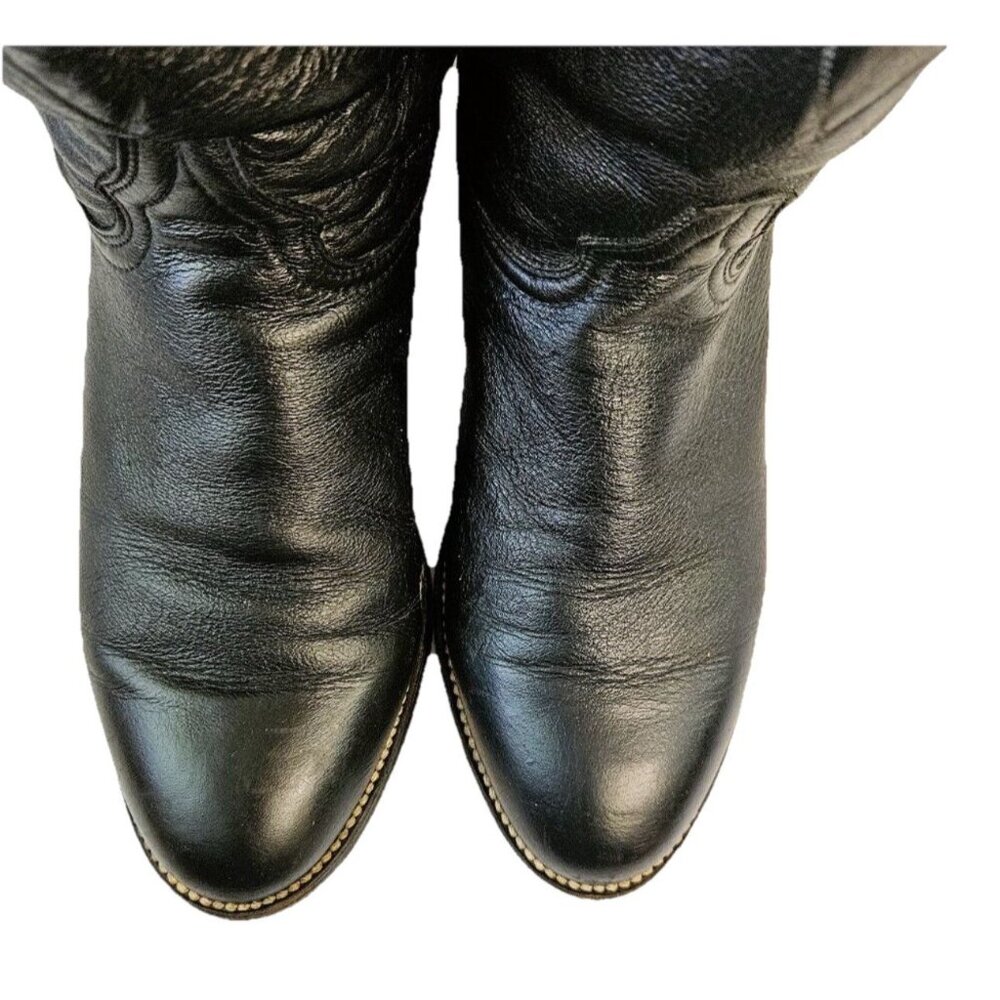 Biltrite Vtg Men’s Black Leather Cowboy Boots, 10EE, Extra Wide Western Farm - Picture 4 of 7